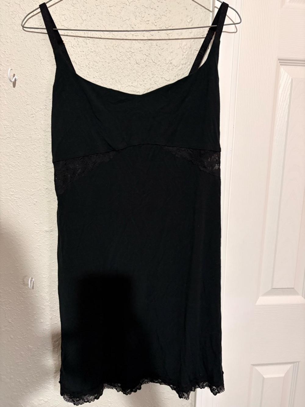 Victoria's Secret Black Lace-Trim Slip Chemise